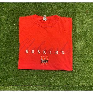 Vintage Nebraska Cornhuskers shirt large red embroidered mens football 90s